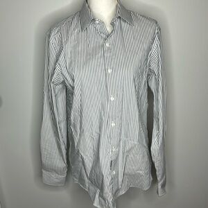 NWT blue/white striped dress shirt size Small